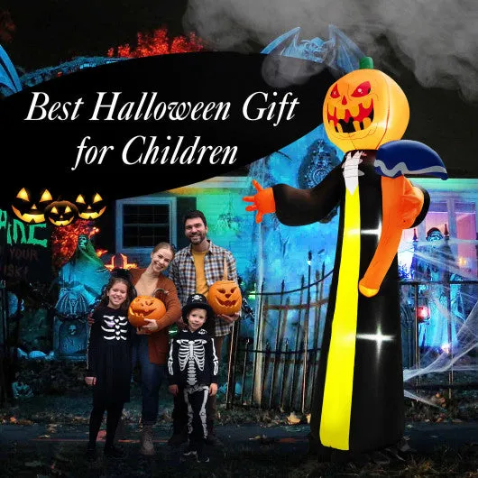 10 Feet Halloween Inflatable Pumpkin Ghosts with Built-in LEDs