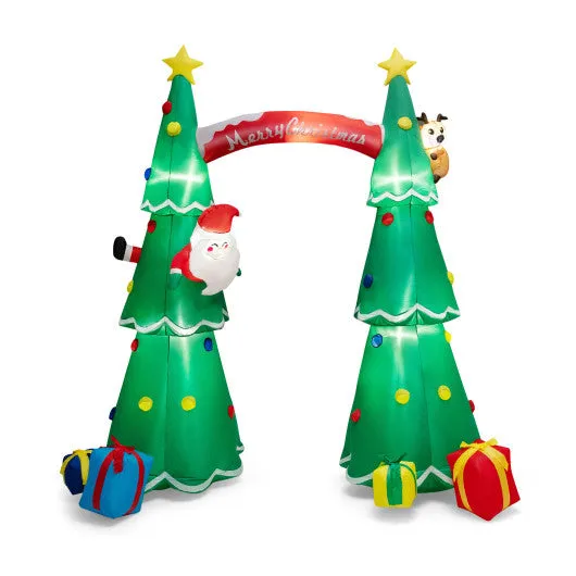 10 Feet Tall Inflatable Christmas Arch with LED and Built-in Air Blower