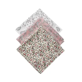 12-pack of all polyester squares, random pattern cotton and polyester headscarves, small floral bandanas