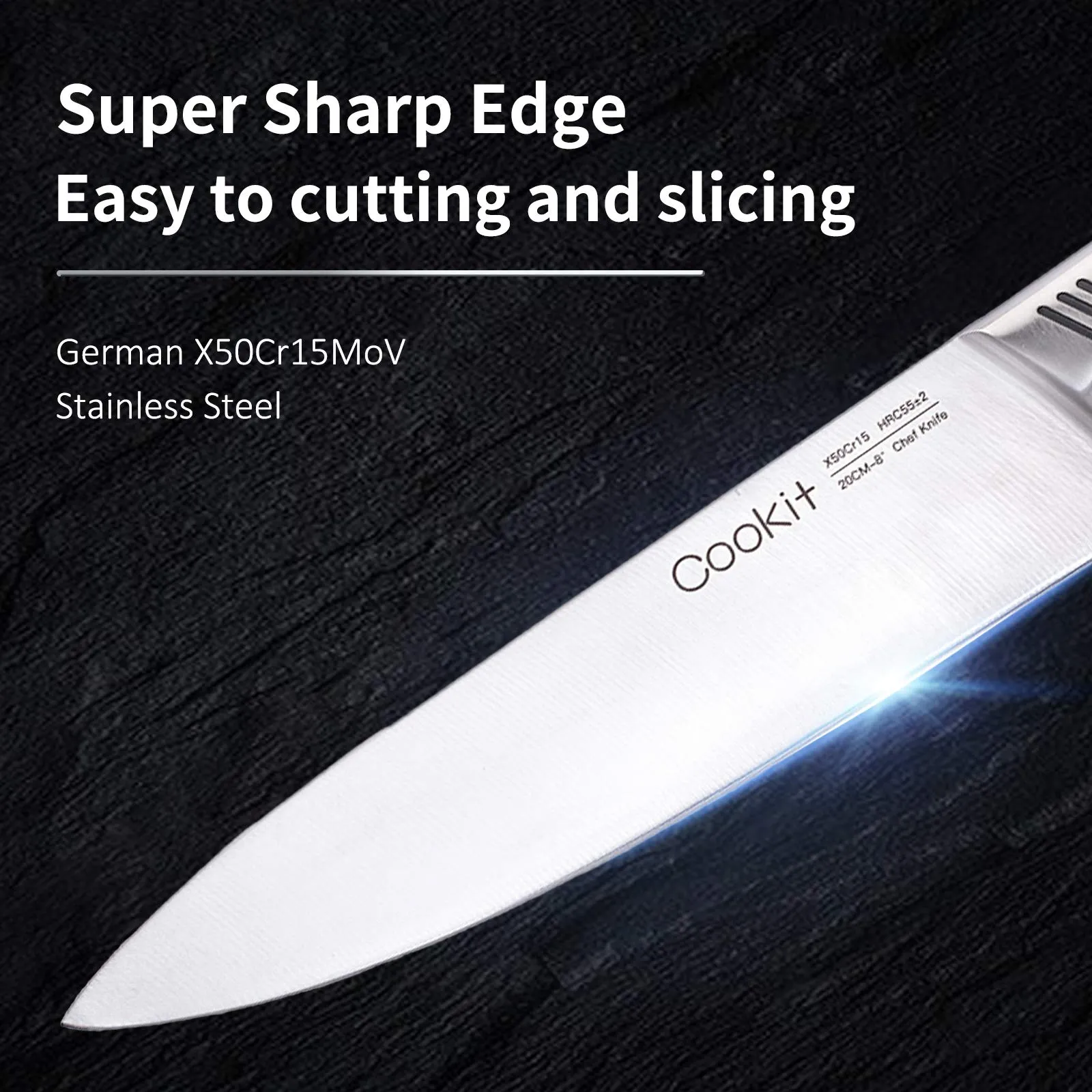 15 Pieces Chef Knives with Non-Slip German Stainless Steel Hollow Handle Cutlery Set