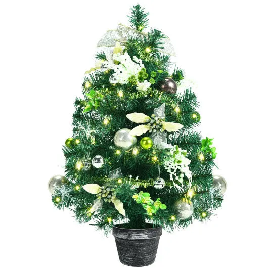 2 Feet Pre-lit Battery Operated Tabletop Artificial Christmas Tree with 40 LED Lights