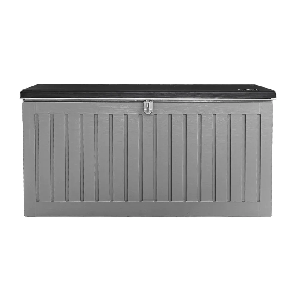 270L Outdoor Storage Box Bench Seat Toy Tool Shed Chest Dark Grey