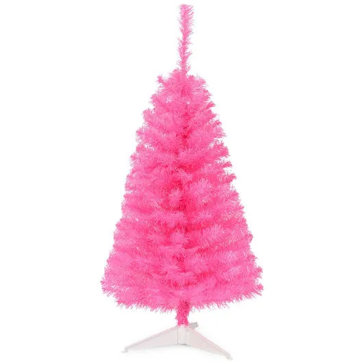 3 ft Premium Artificial Christmas Mini Tree with Stand-Pink