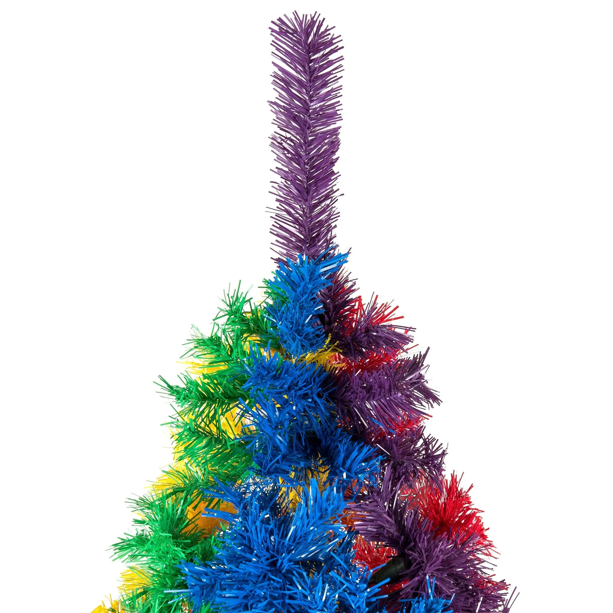 7ft Artificial Rainbow Full Fir Christmas Tree Holiday Decor w/ Metal Stand