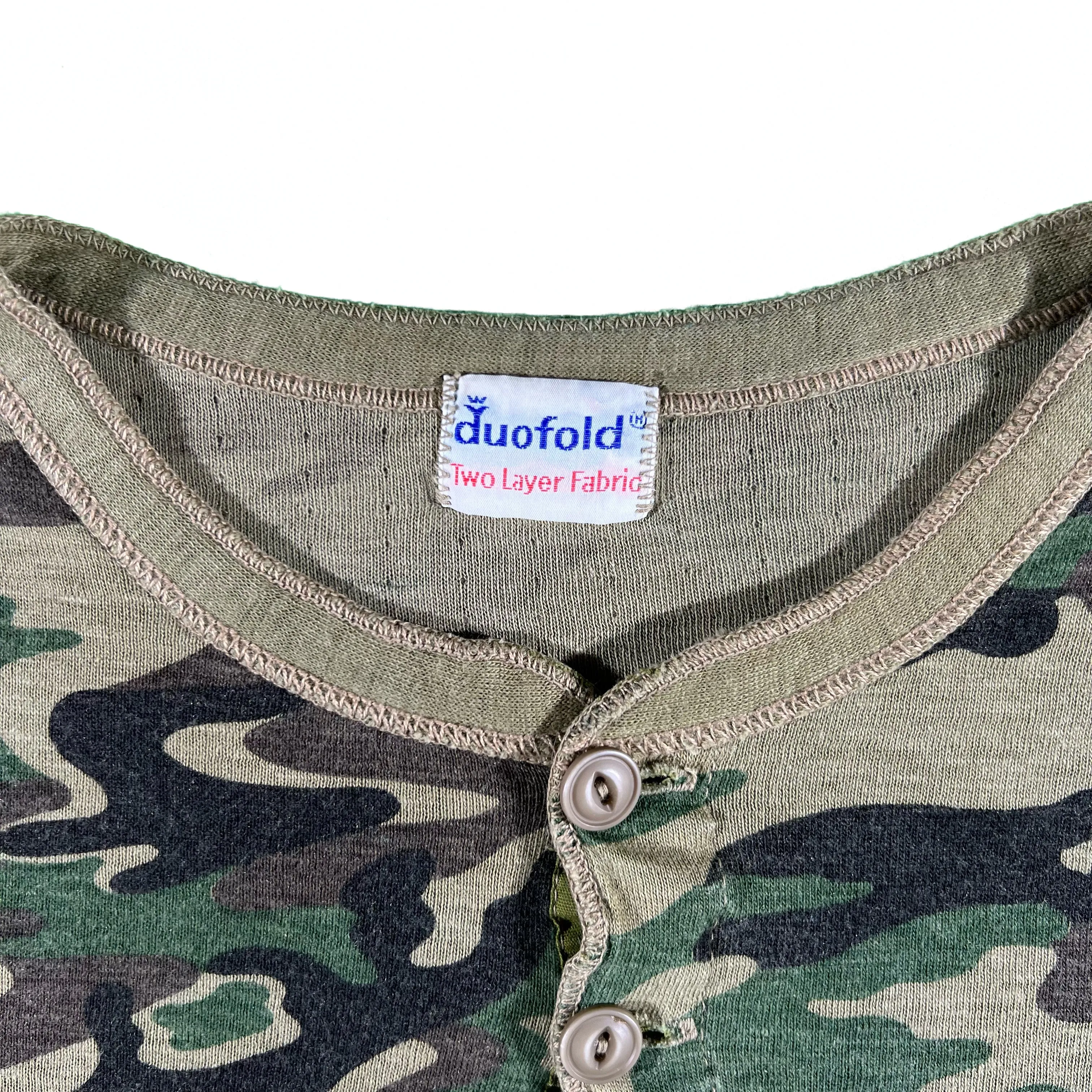 80s Duofold Camo Thermal Shirt- XL