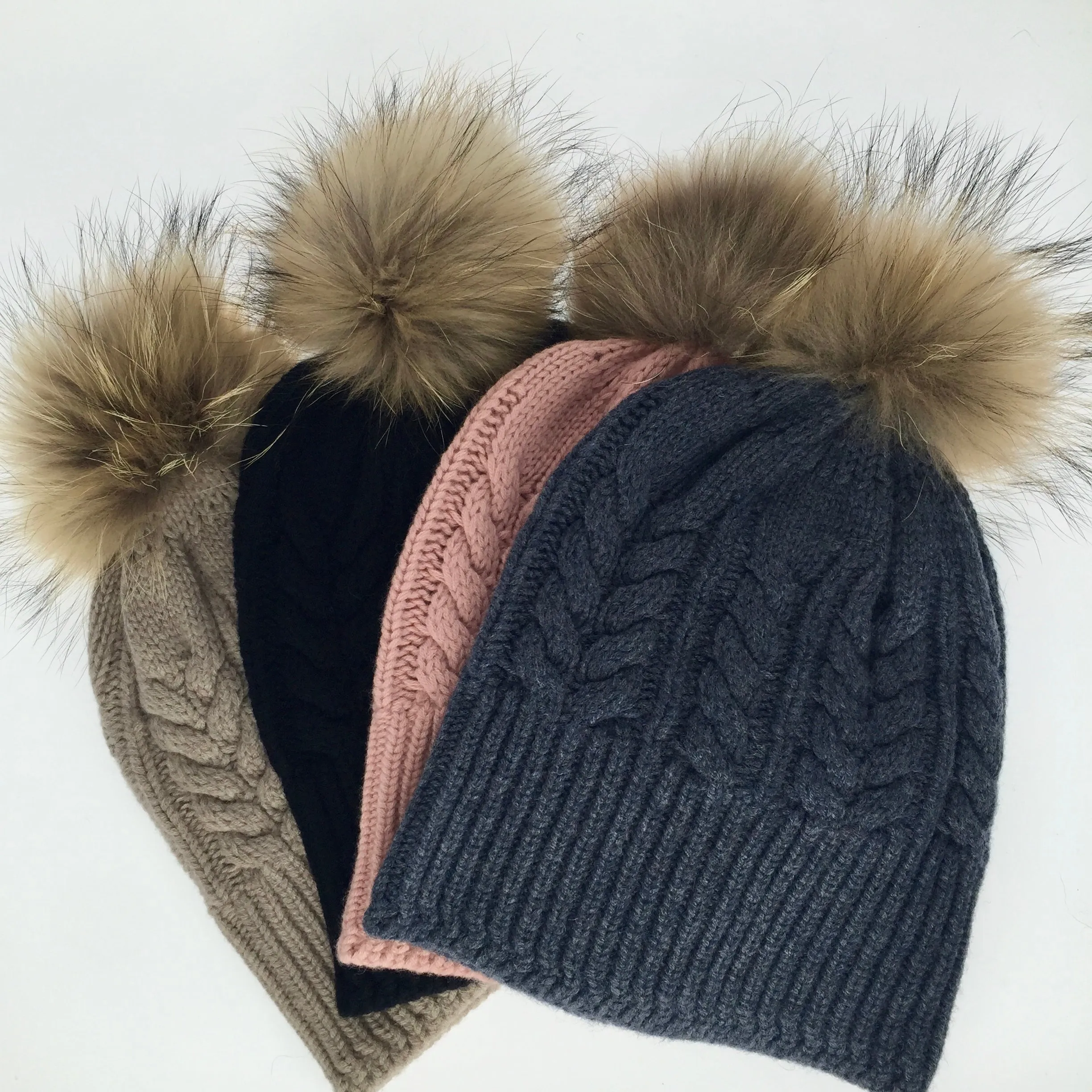 Absolutely. I'M in!  100% Pure Merino Wool Jumbo Cable Beanie with detachable Raccoon Fur Pom Pom, Crumble