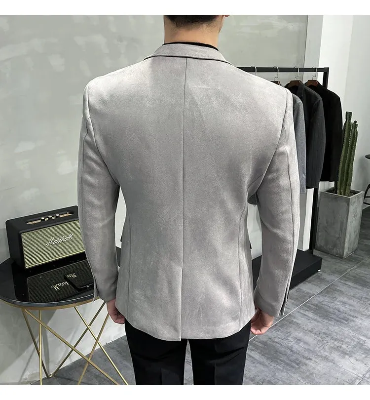 Aidase Fashion England Style Autumn Winter Thick Men's Velvet Suit Jacket / Male High Quality New Plus Size Blazers Coat