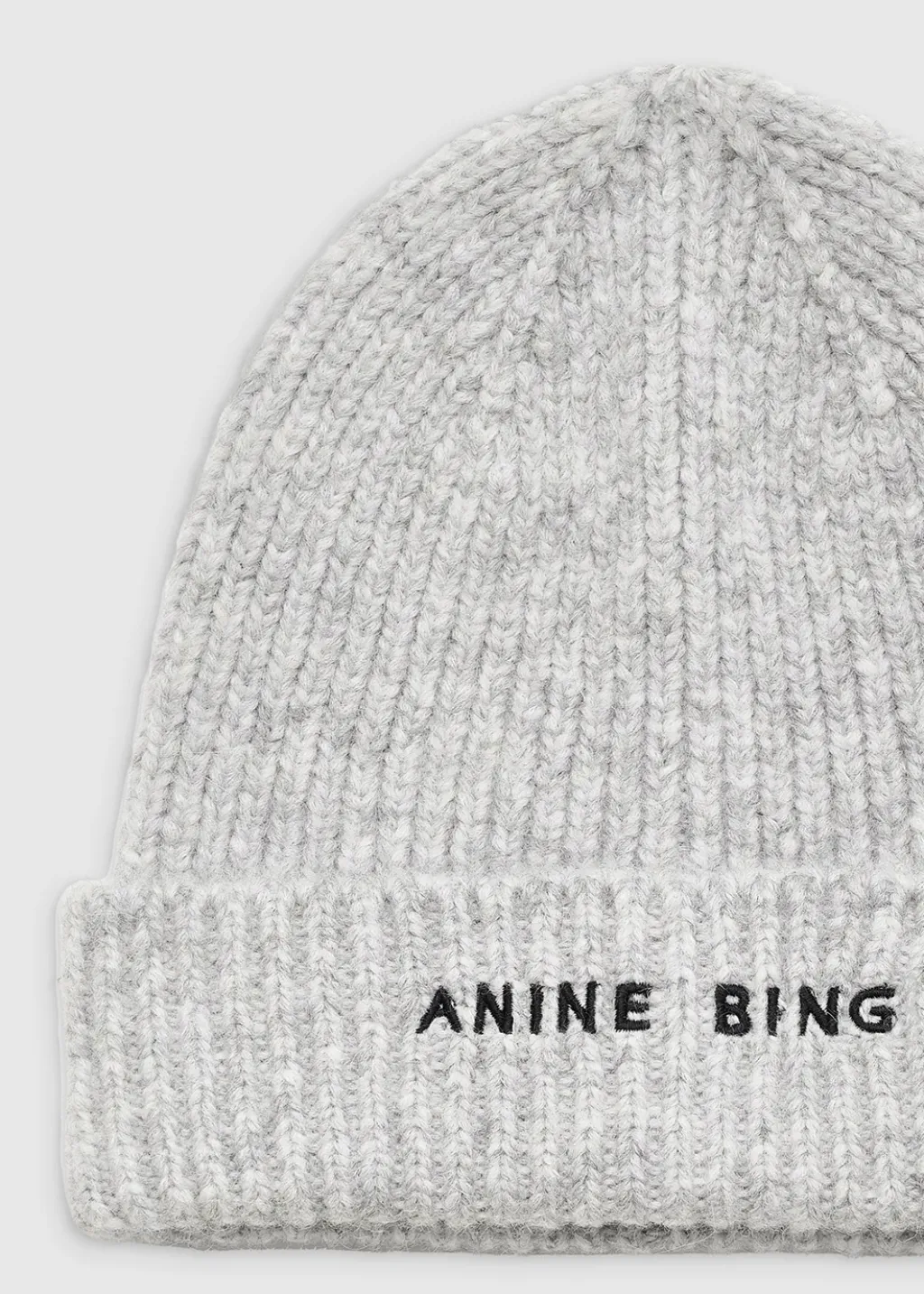 Anine Bing Elia Beanie in Light Heather Grey