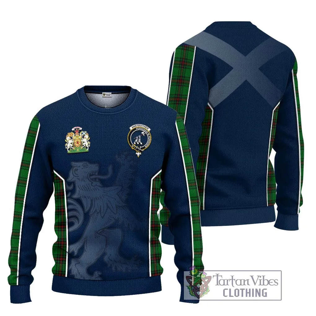 Anstruther Tartan Ugly Sweater with Family Crest and Lion Rampant Vibes Sport Style