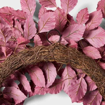 Artificial Leaf Wreath Arrangement Burgundy - Threshold designed with Studio McGee