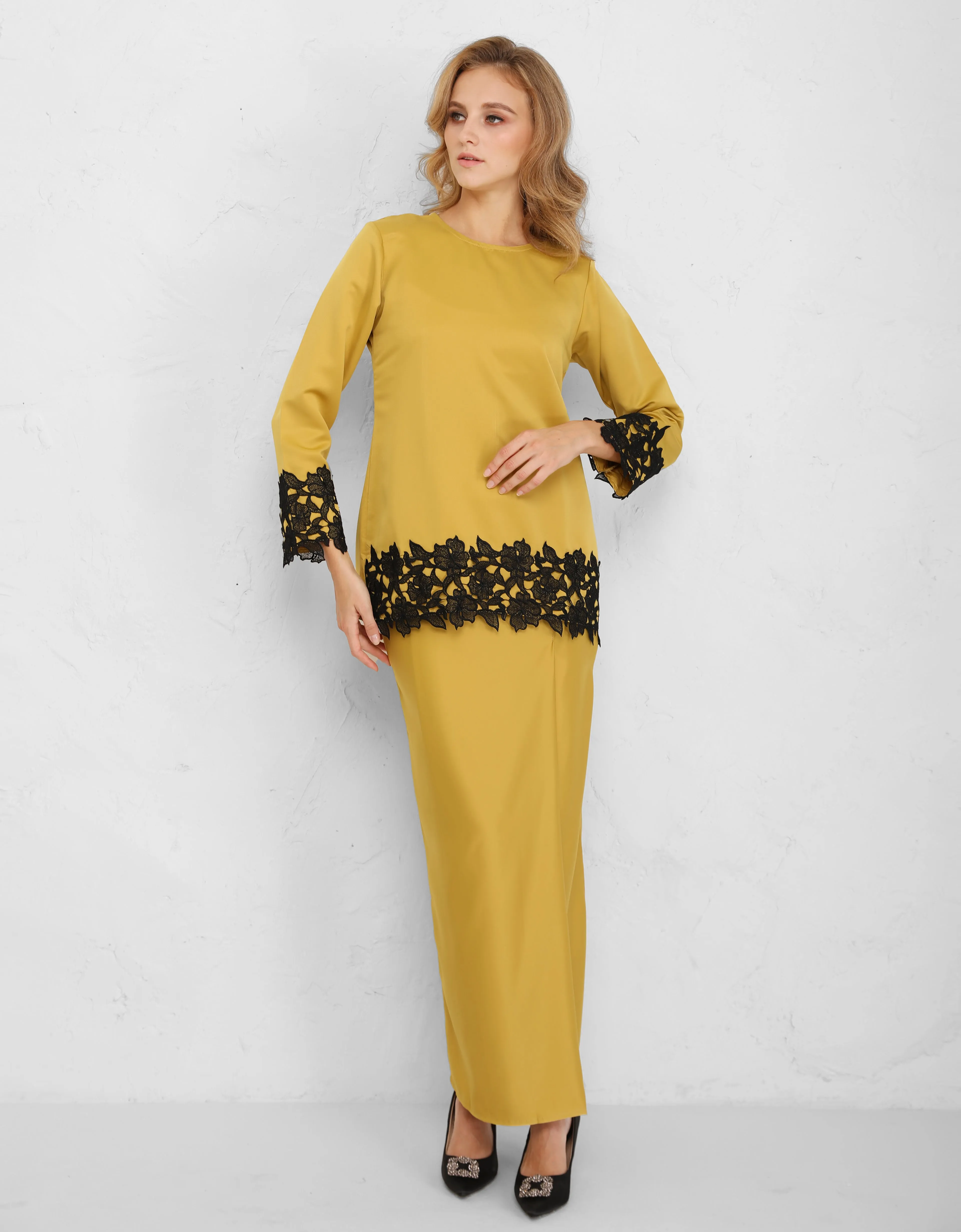 BAJU KURUNG KEDAH JULYA (MUSTARD)