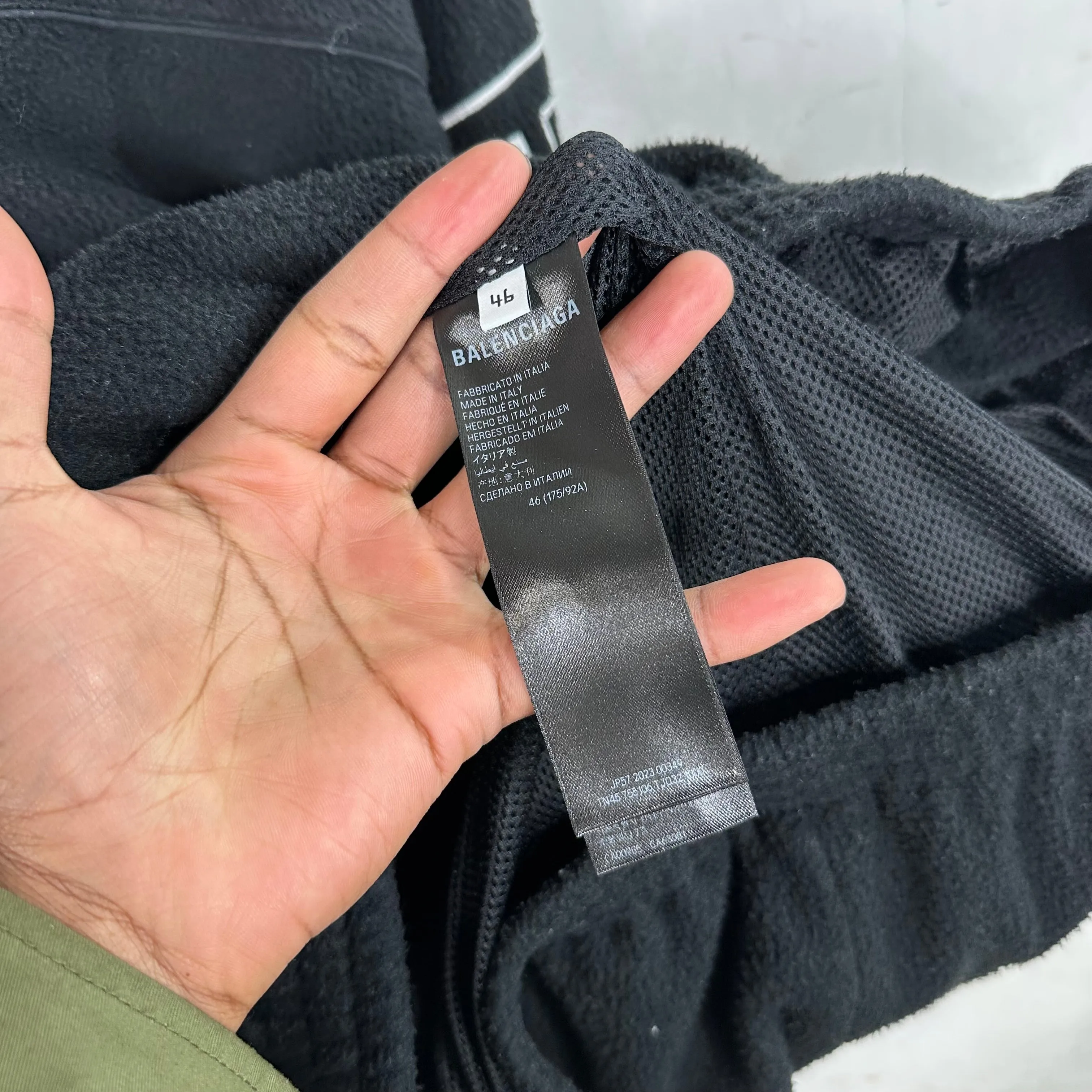 Balenciaga Logo Sleeve Fleece Jacket