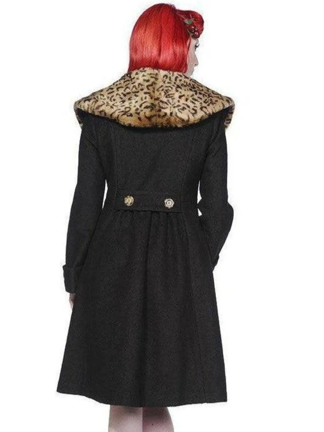 Banned UK Winter Coat Leopard Black