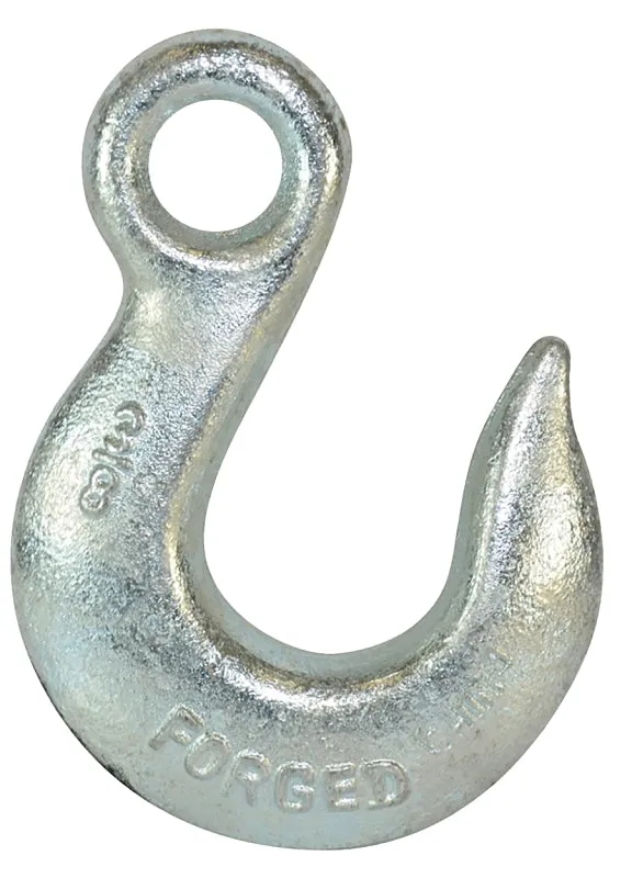 BARON 329-1/4 Eye Slip Hook, 1/4 in, 2600 lb Working Load, 43 Grade, Zinc :EA: QUANTITY: 1