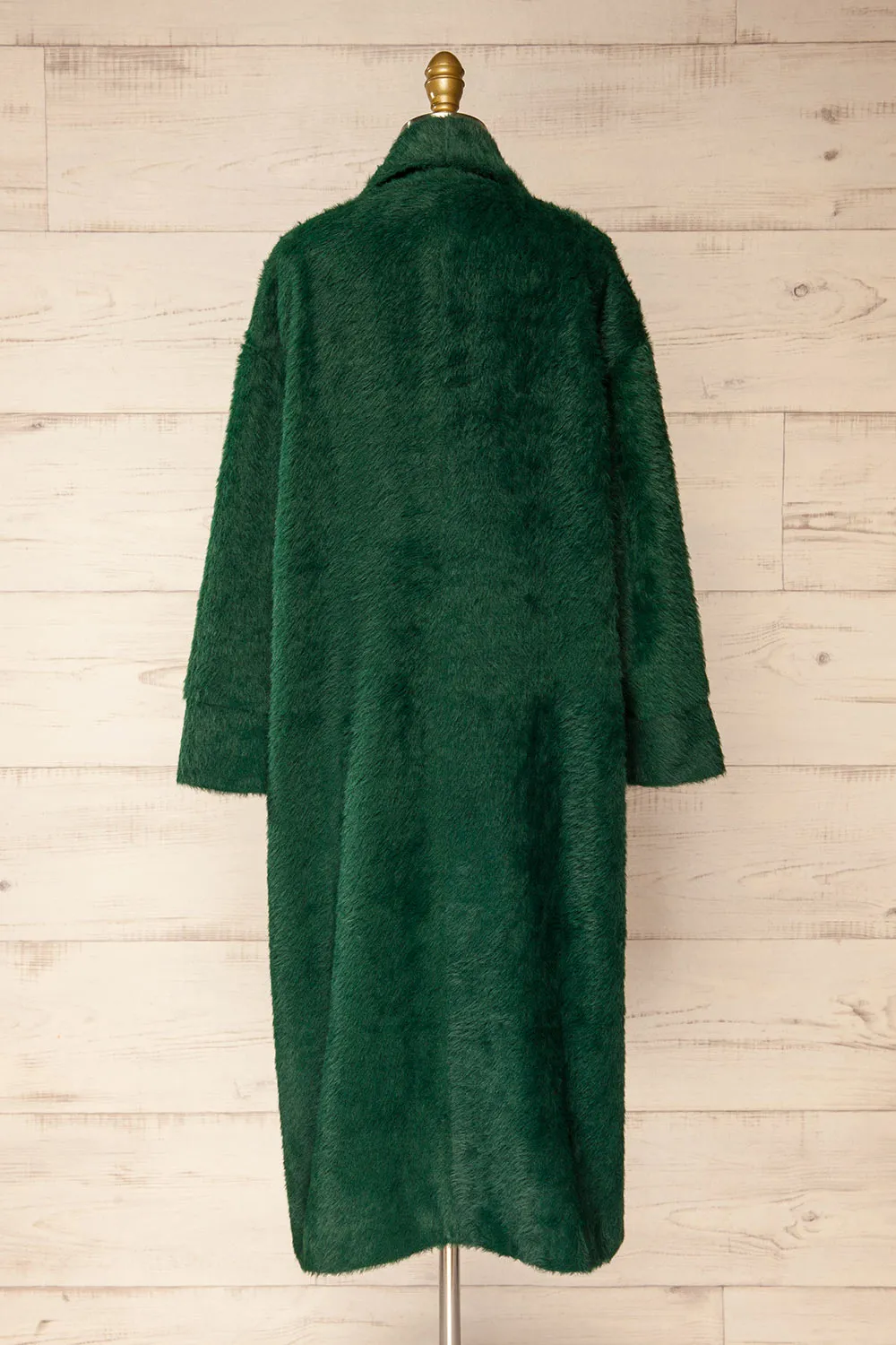 Bartin Green | Open-Front Faux Fur Coat