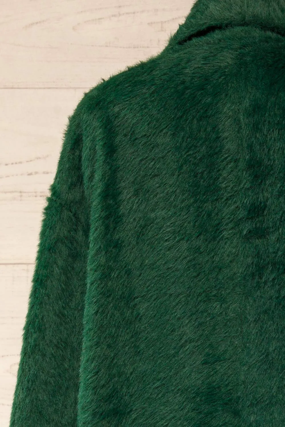 Bartin Green | Open-Front Faux Fur Coat