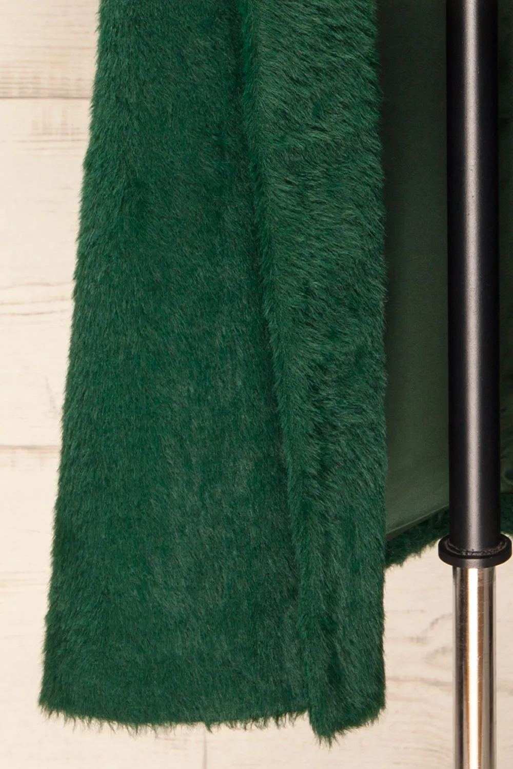 Bartin Green | Open-Front Faux Fur Coat