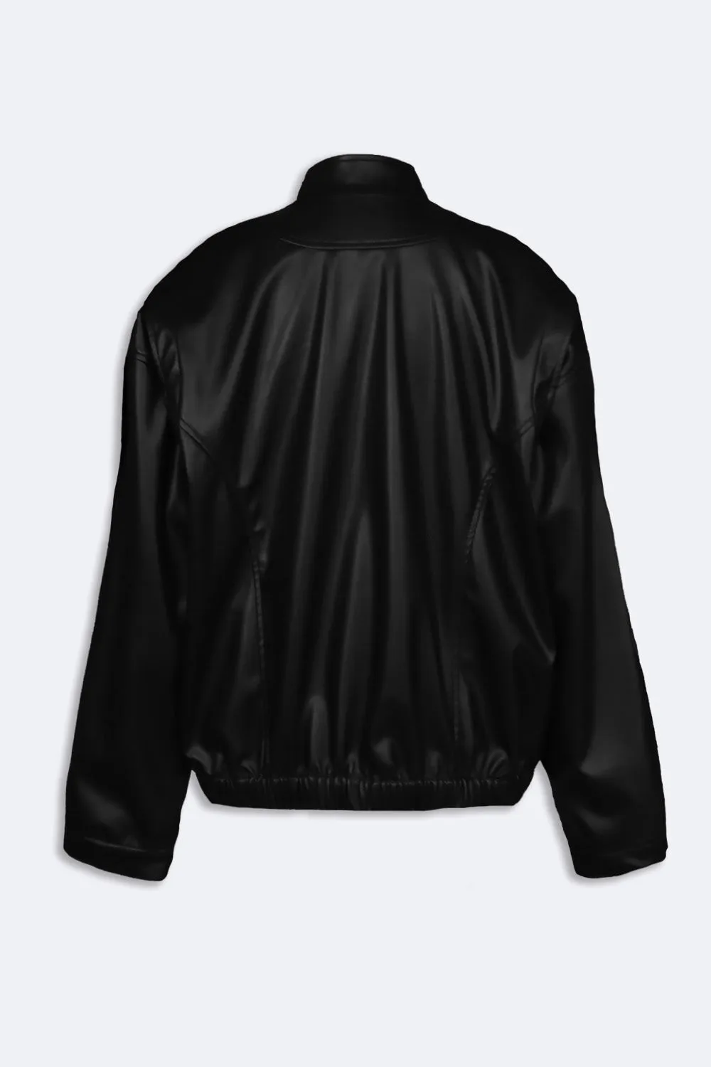 Black bomber leather jacket