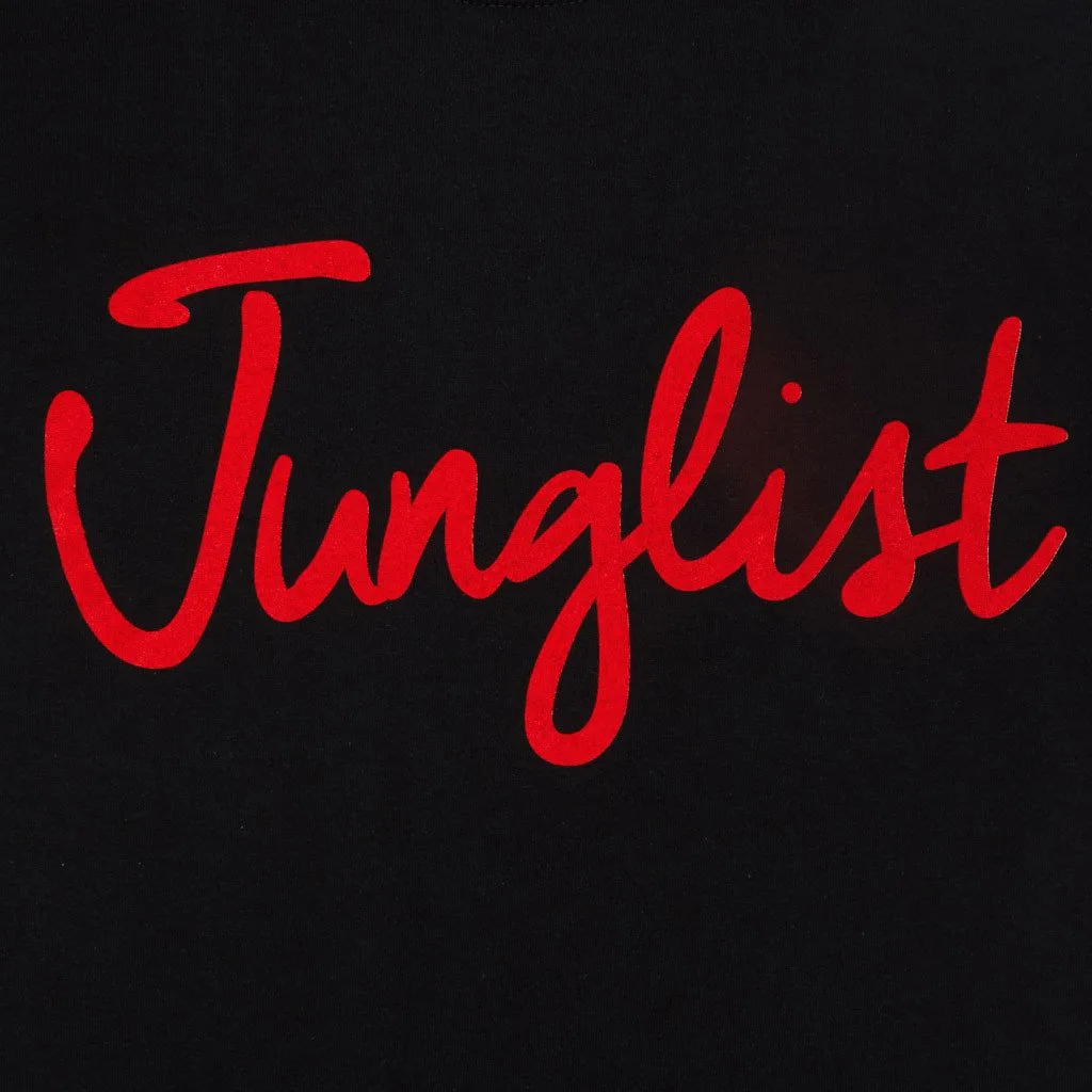 Black Junglist T-Shirt with red print