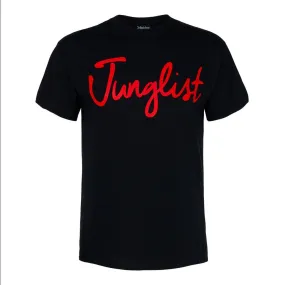 Black Junglist T-Shirt with red print