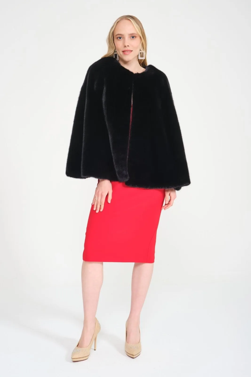 Black Mink Fur Cape