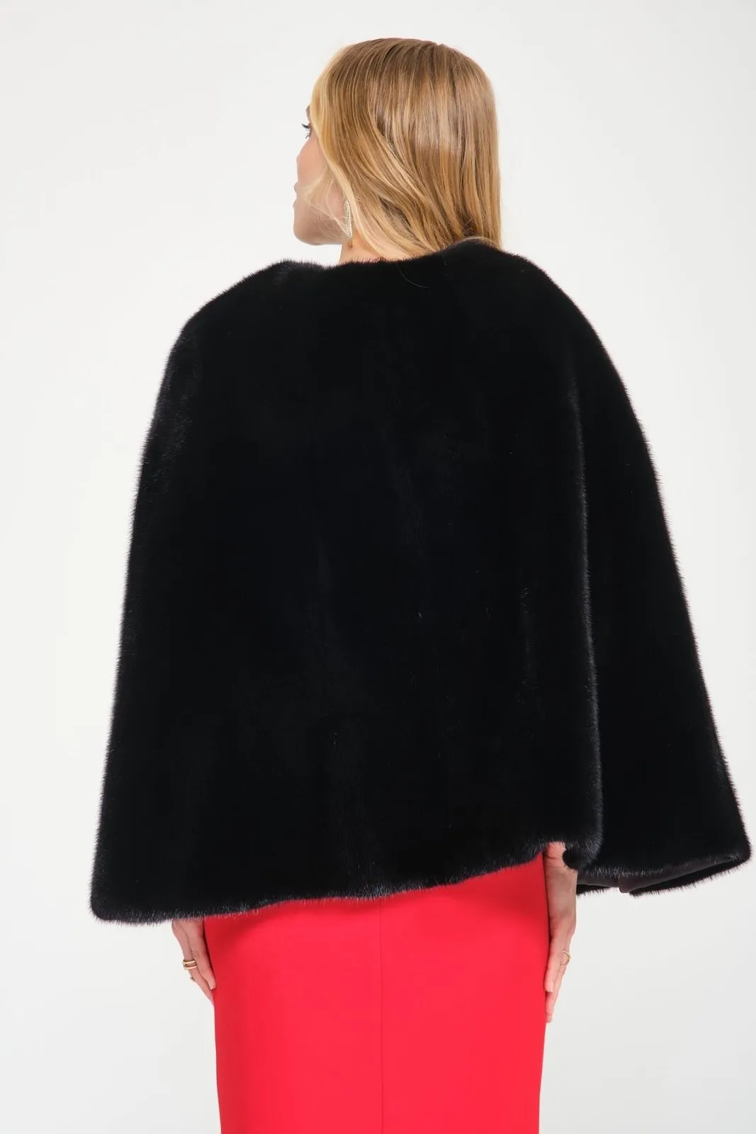 Black Mink Fur Cape