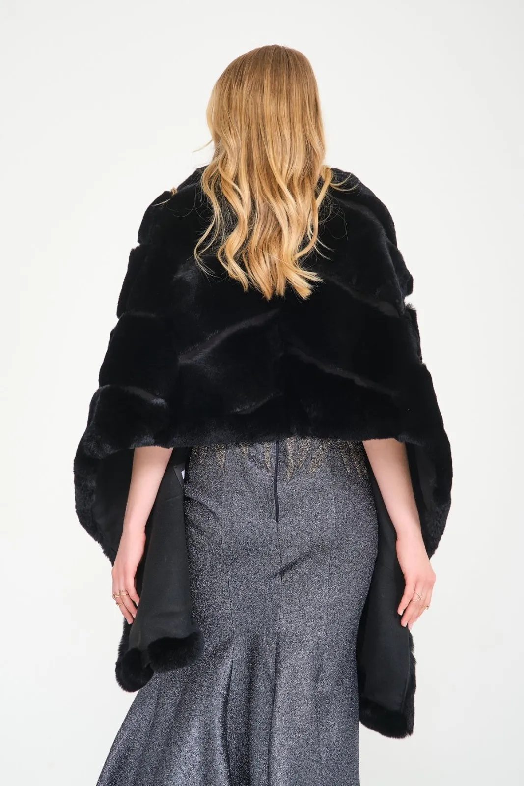 Black Rex Fur Shawl