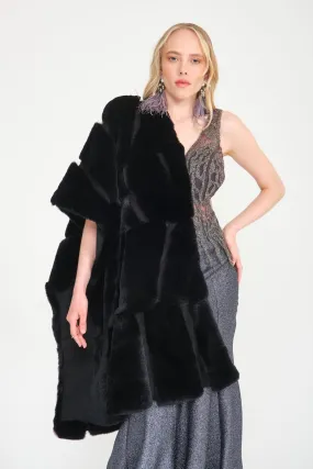 Black Rex Fur Shawl