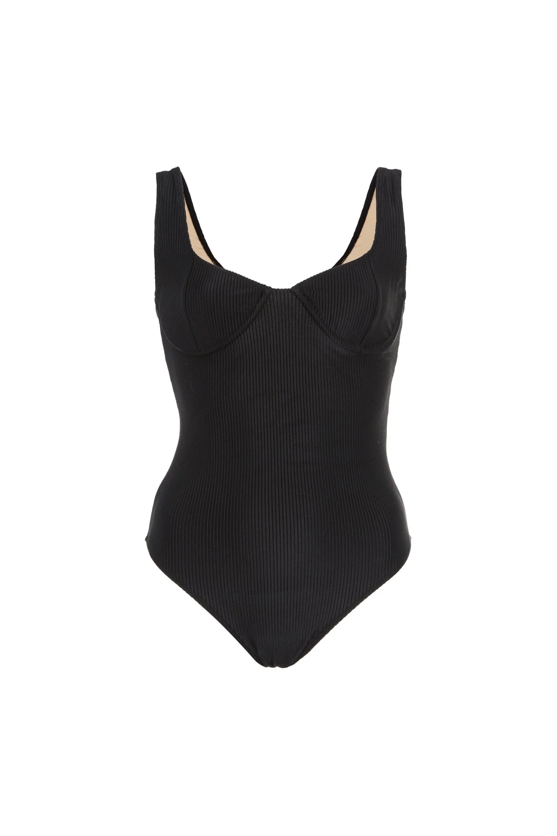 Black Ribbed Mona One Piece