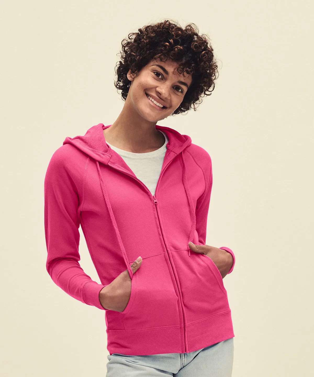 Black - Women's lightweight hooded sweatshirt jacket