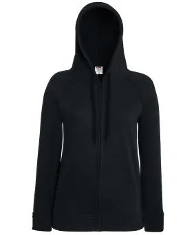 Black - Women's lightweight hooded sweatshirt jacket