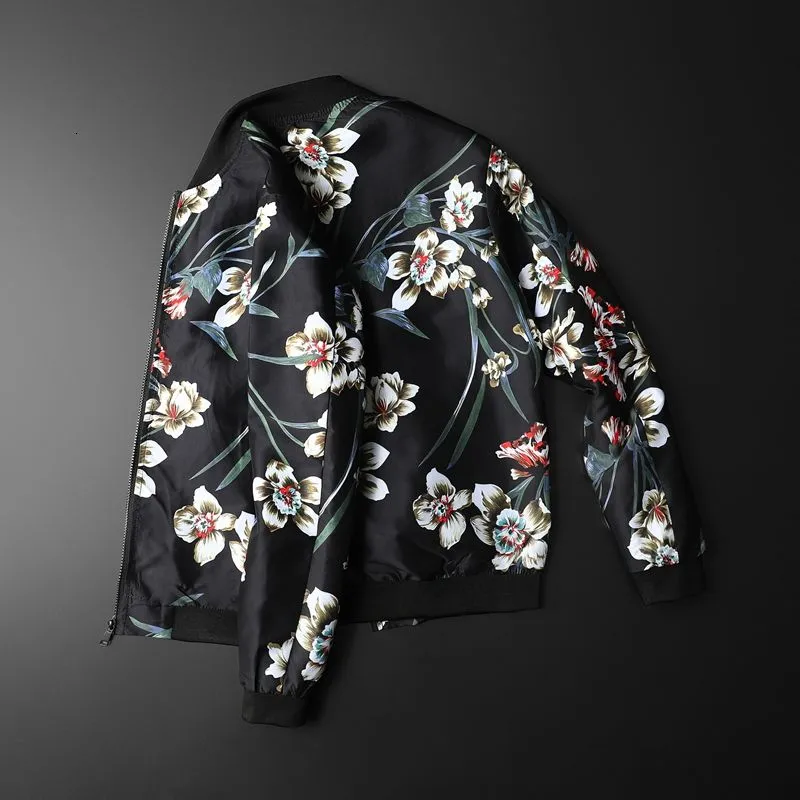 Blooming Lily Printed Bomber Jacket