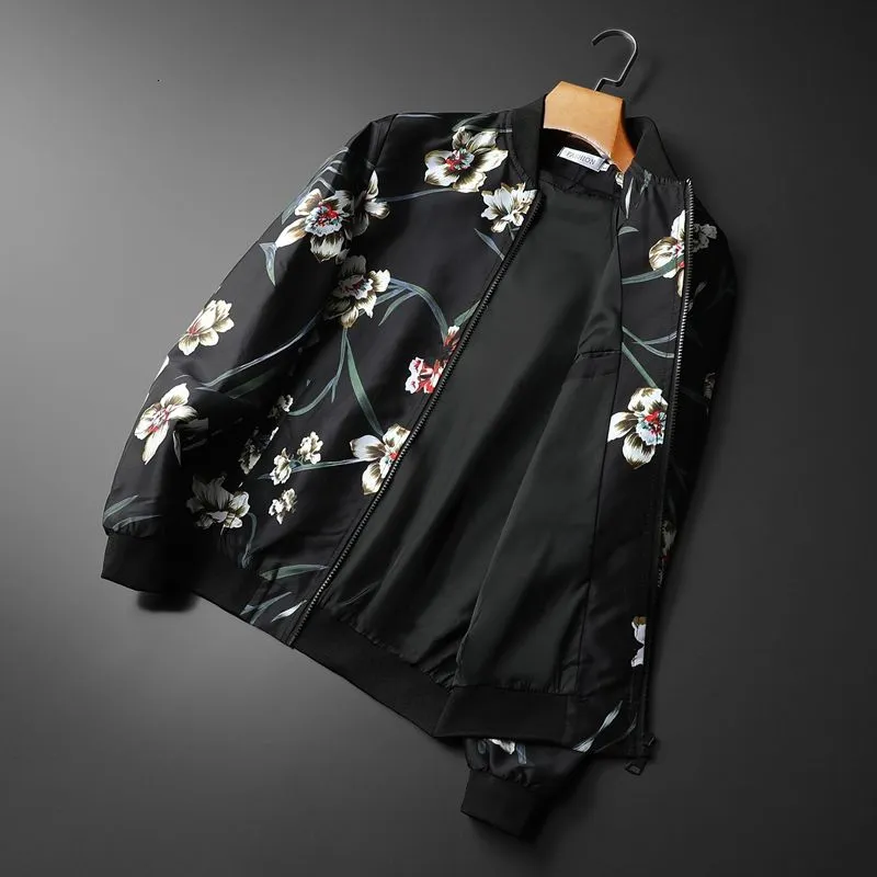 Blooming Lily Printed Bomber Jacket