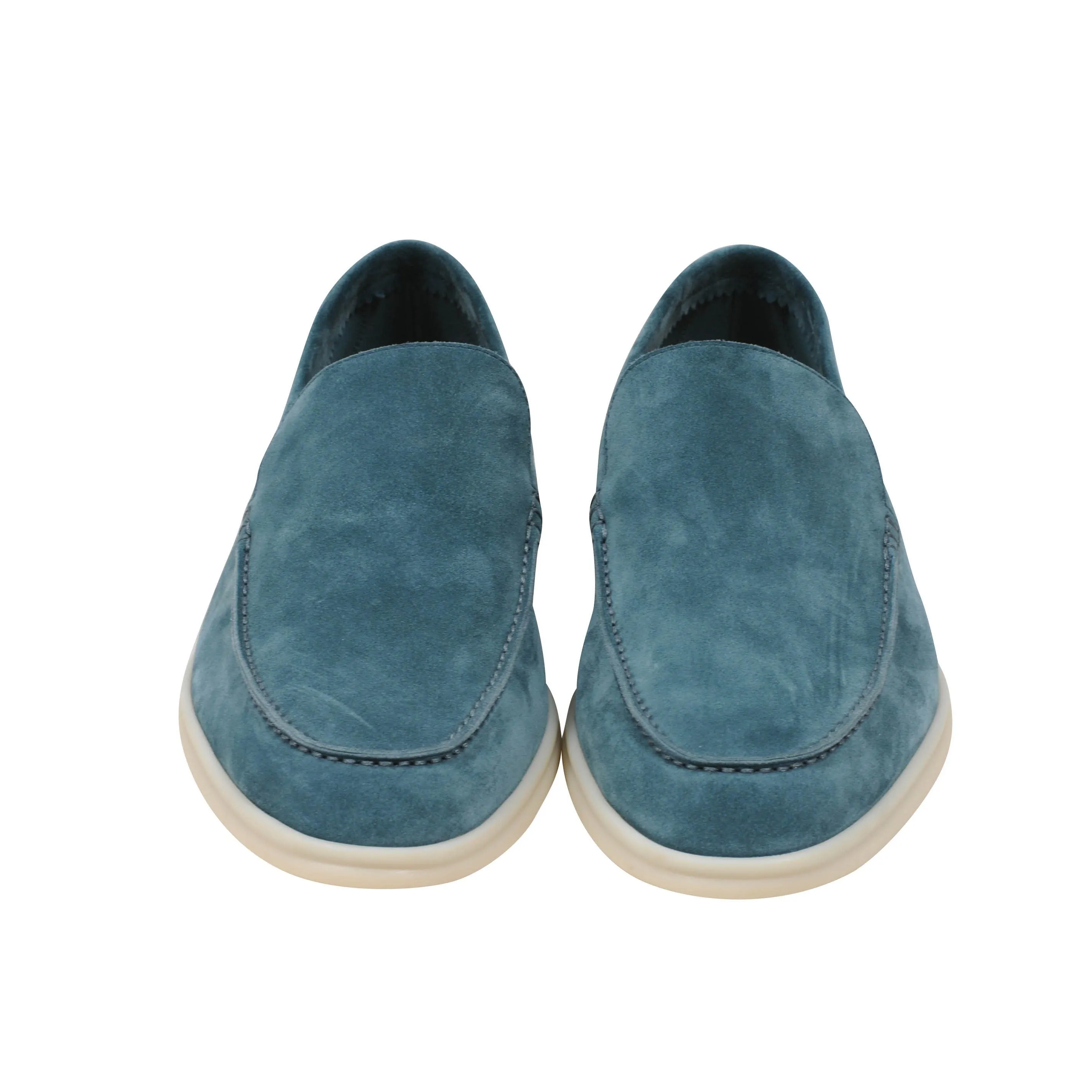 Blue Eucalyptus Suede Summer Walk Moccasin Slip On