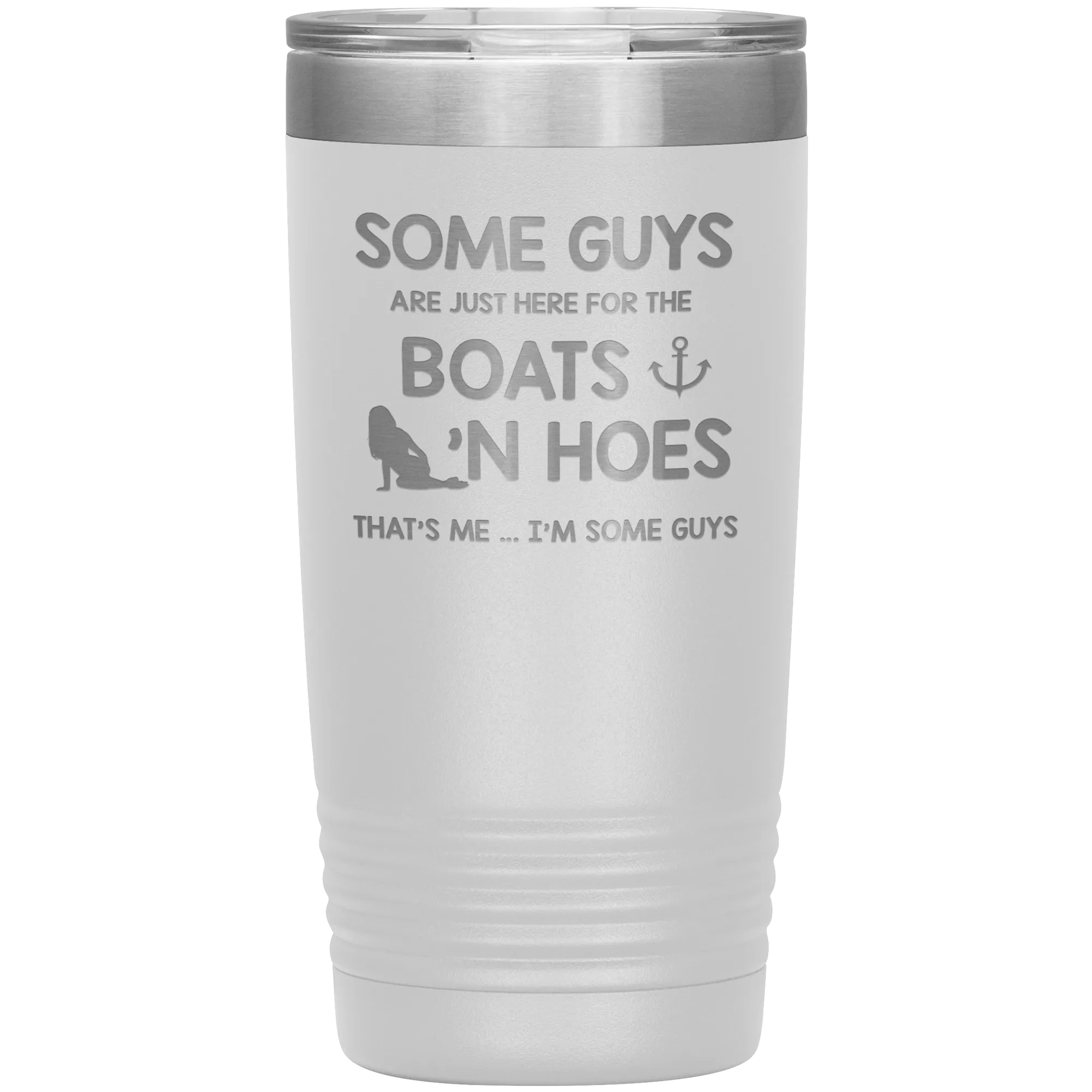 Boats And Hoes Funny Tumbler For Men Laser Engraved 20 ounce