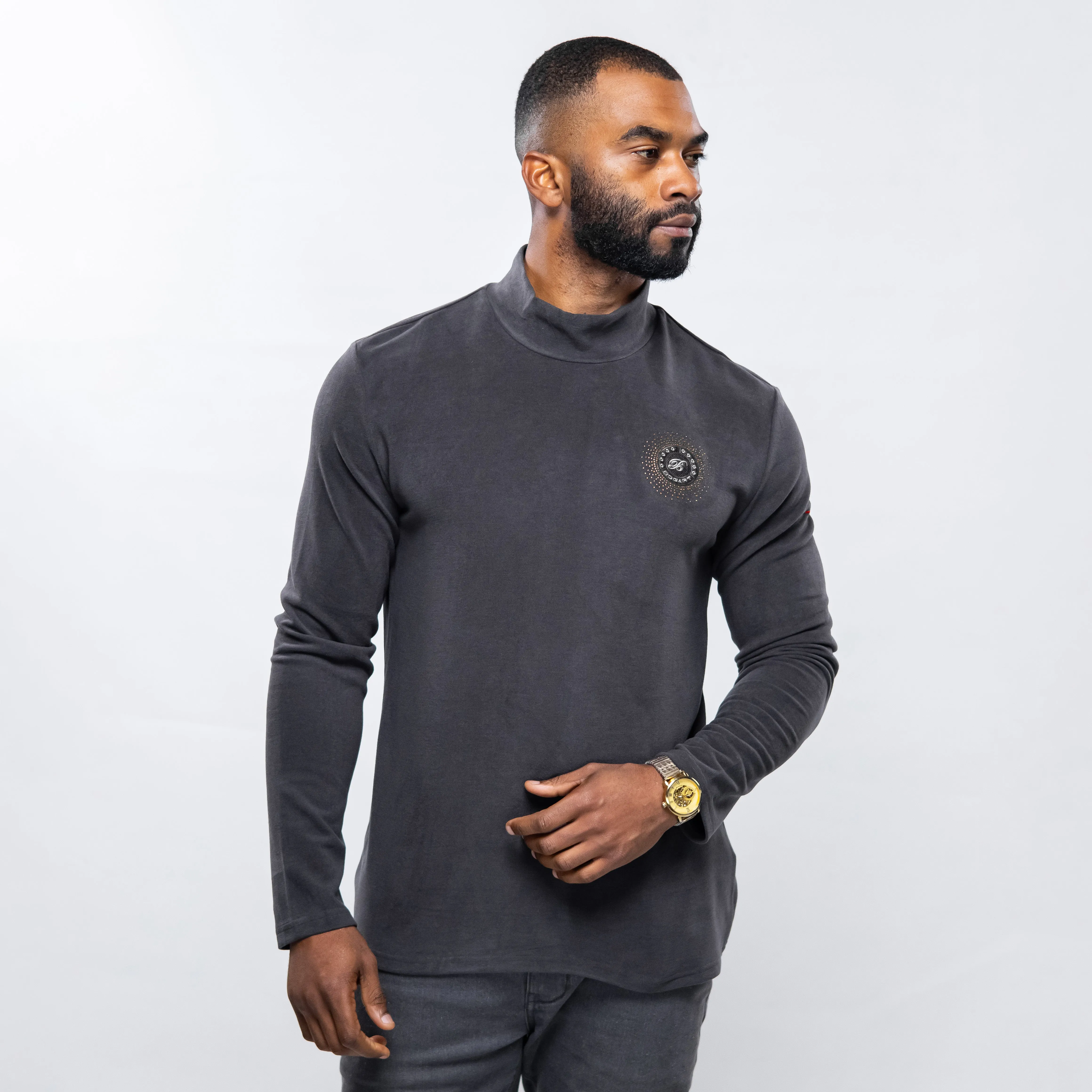 Bogart Man Premium Collection Luxe Funnel Neck Long Sleeve T-Shirt