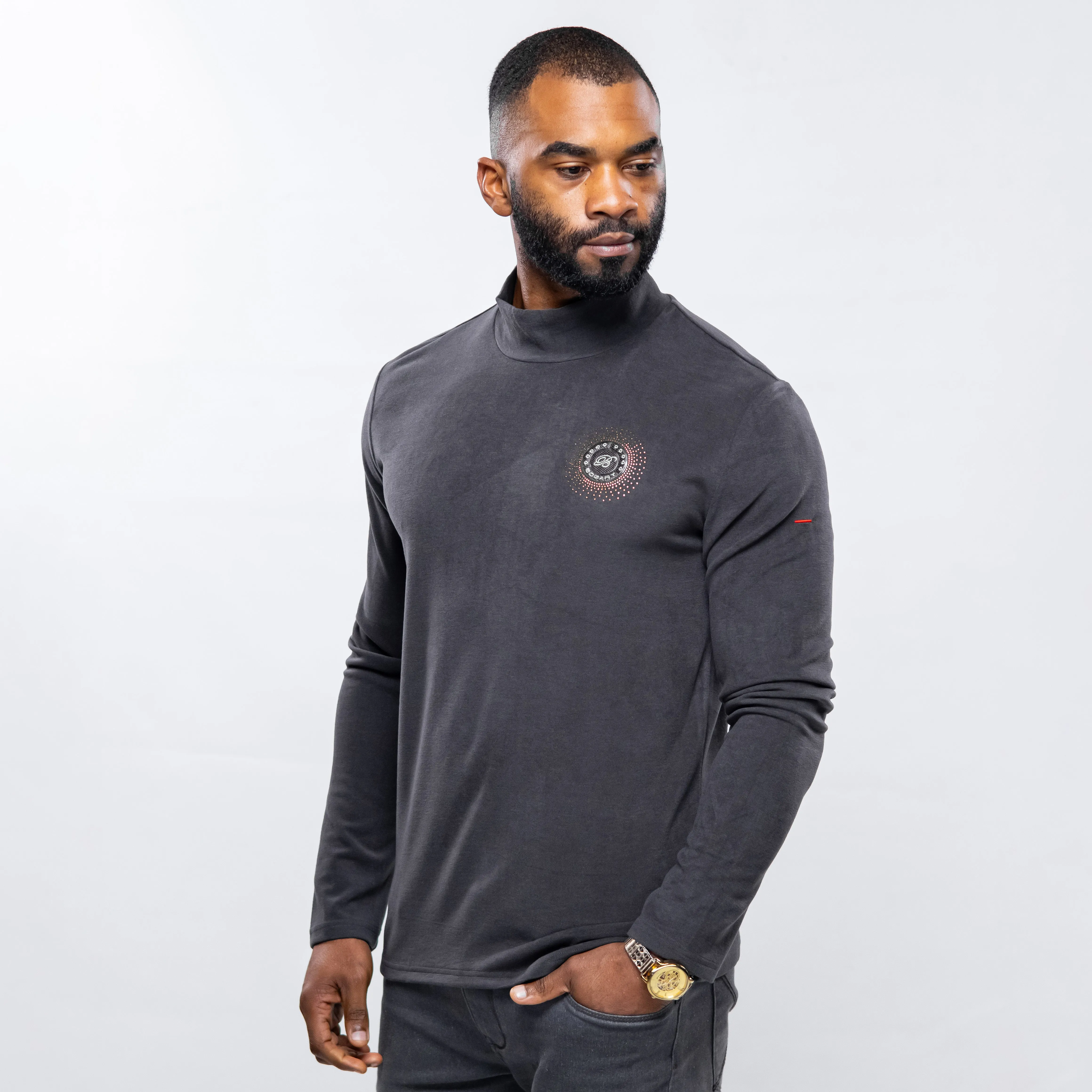 Bogart Man Premium Collection Luxe Funnel Neck Long Sleeve T-Shirt