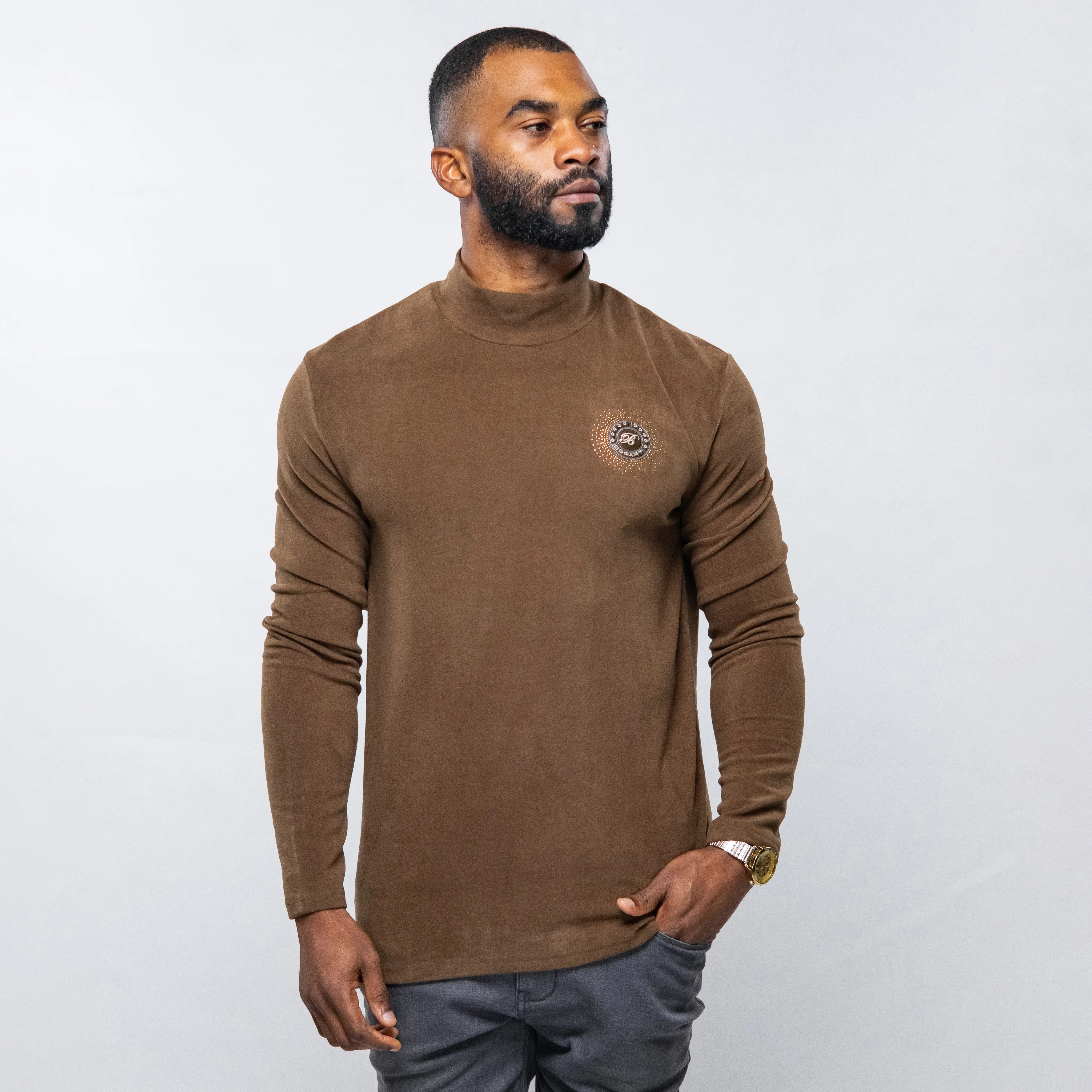 Bogart Man Premium Collection Luxe Funnel Neck Long Sleeve T-Shirt