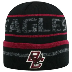 Boston College Eagles TOW Black Striped "Effect" Style Cuffed Knit Beanie Cap