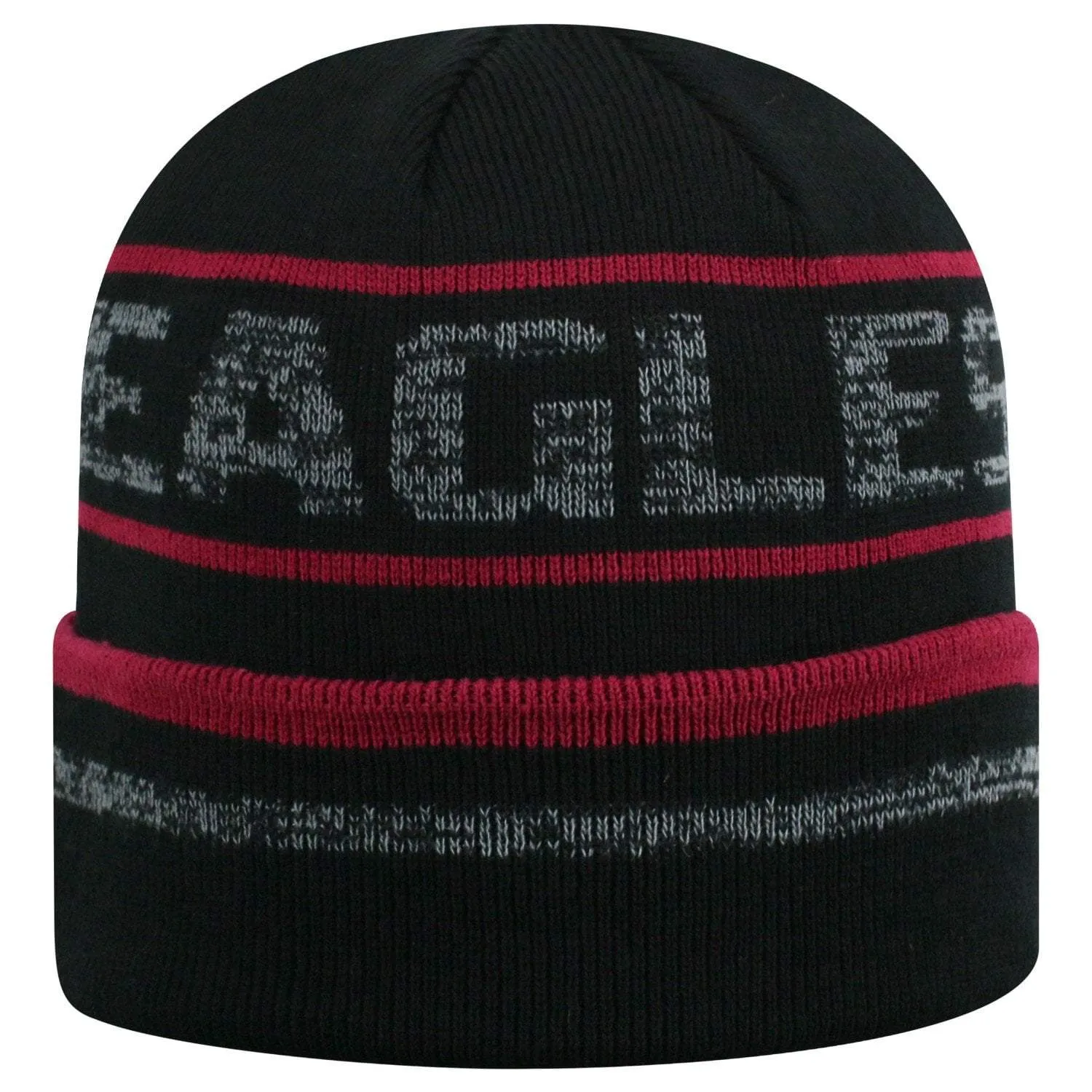 Boston College Eagles TOW Black Striped "Effect" Style Cuffed Knit Beanie Cap