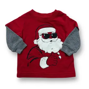 Boys Carter's Size 3 Months Red Thermal Sleeve 3D Santa Shirt