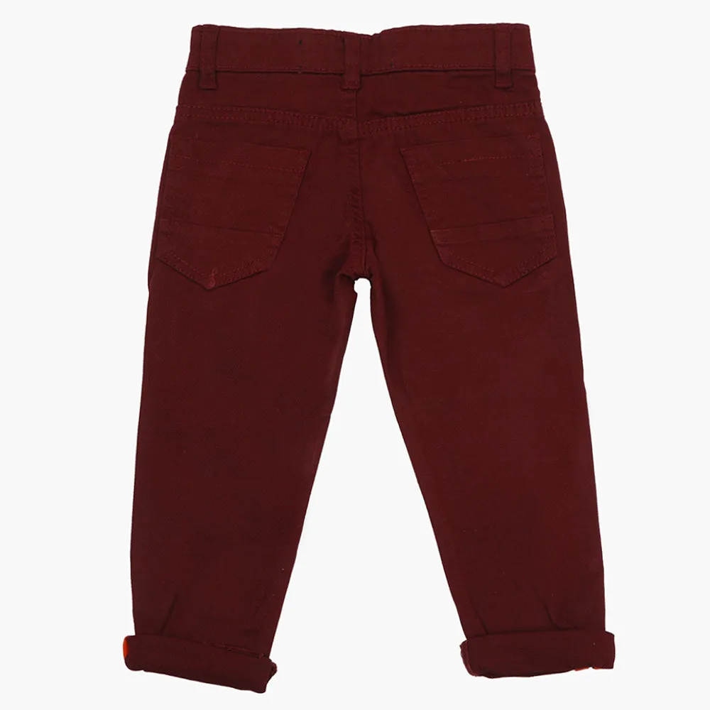 Boys Chino Pant - Maroon