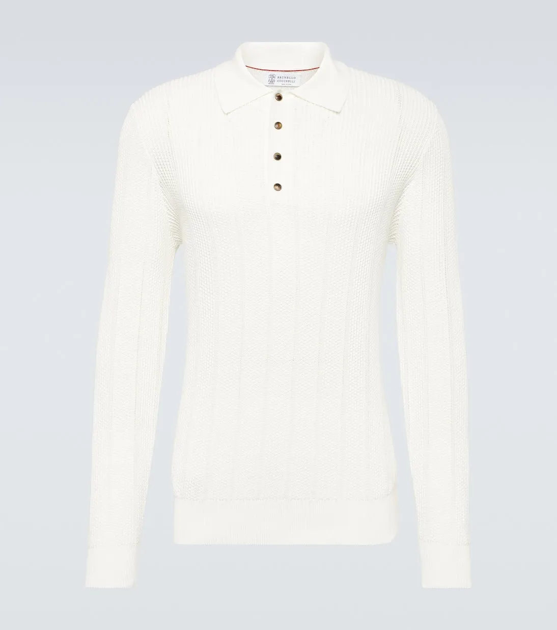 Brunello Cucinelli cotton polo sweater, white