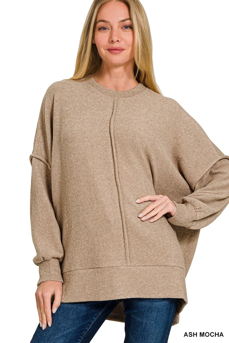 Brushed Melange Hacci Oversized Sweater