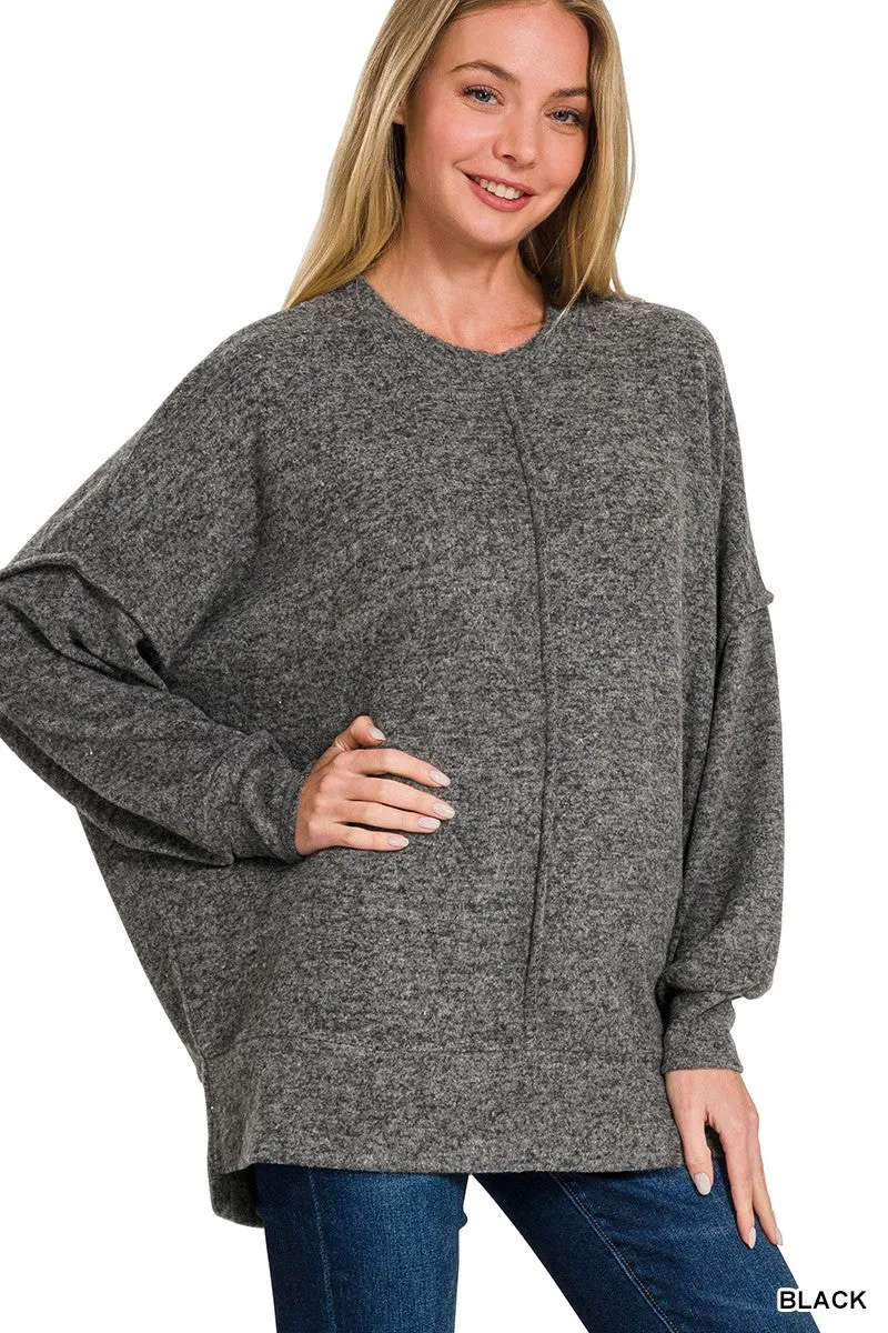 Brushed Melange Hacci Oversized Sweater