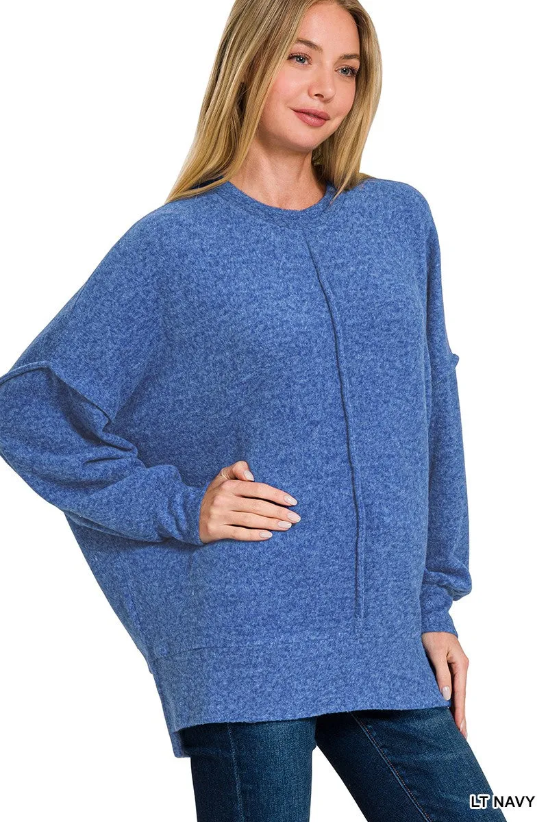 Brushed Melange Hacci Oversized Sweater