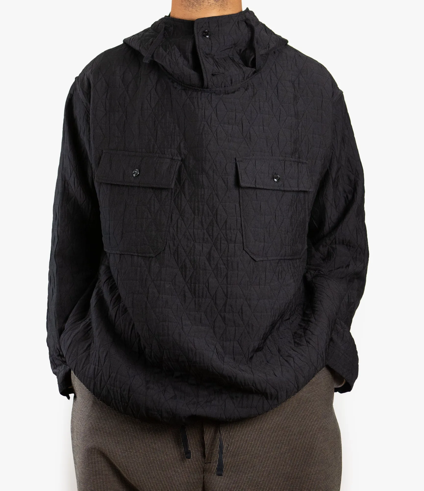 Cagoule Shirt – Black Geo Quilted Polyester