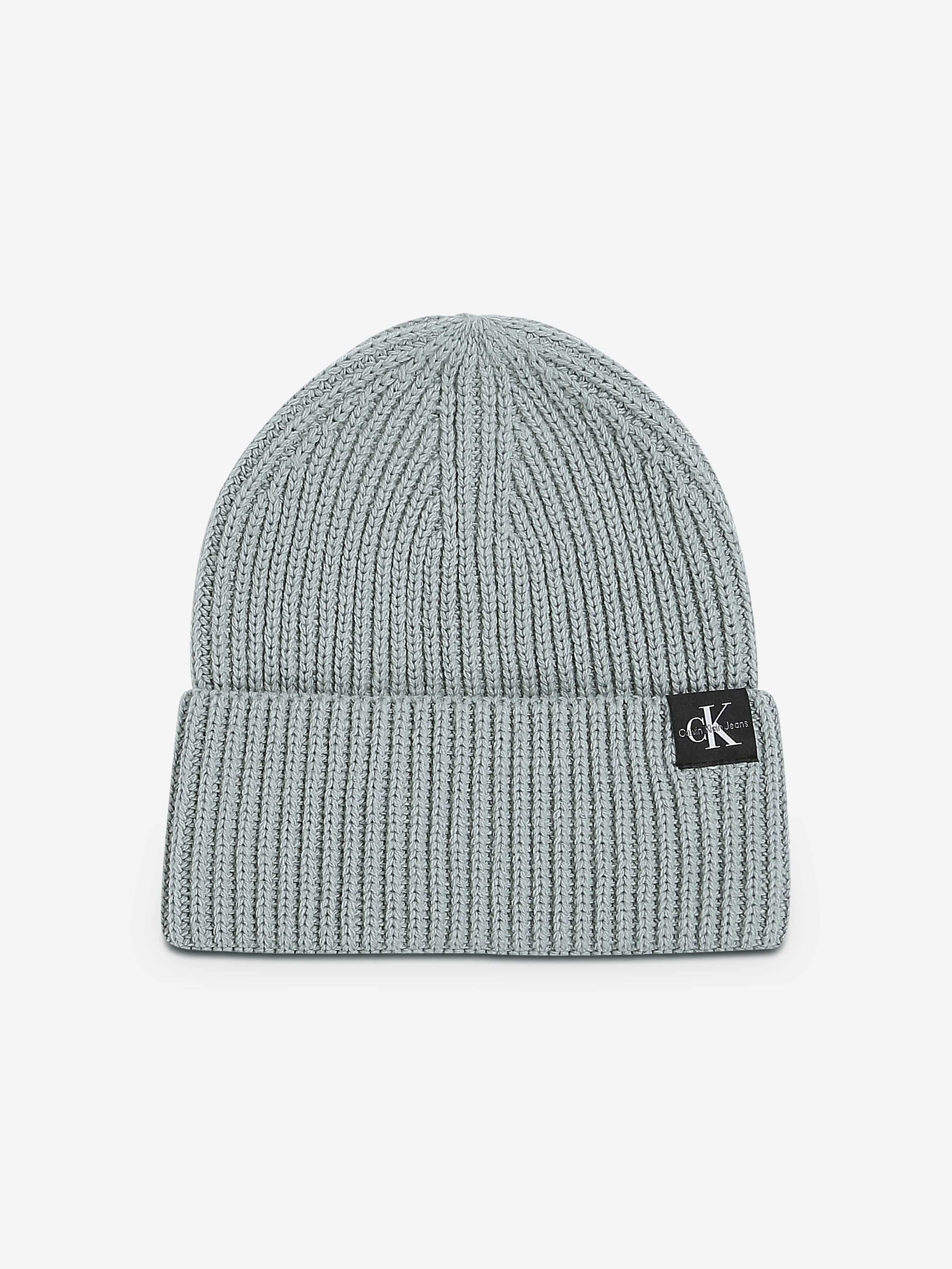 Calvin Klein Kids Monogram Rib Beanie in Green