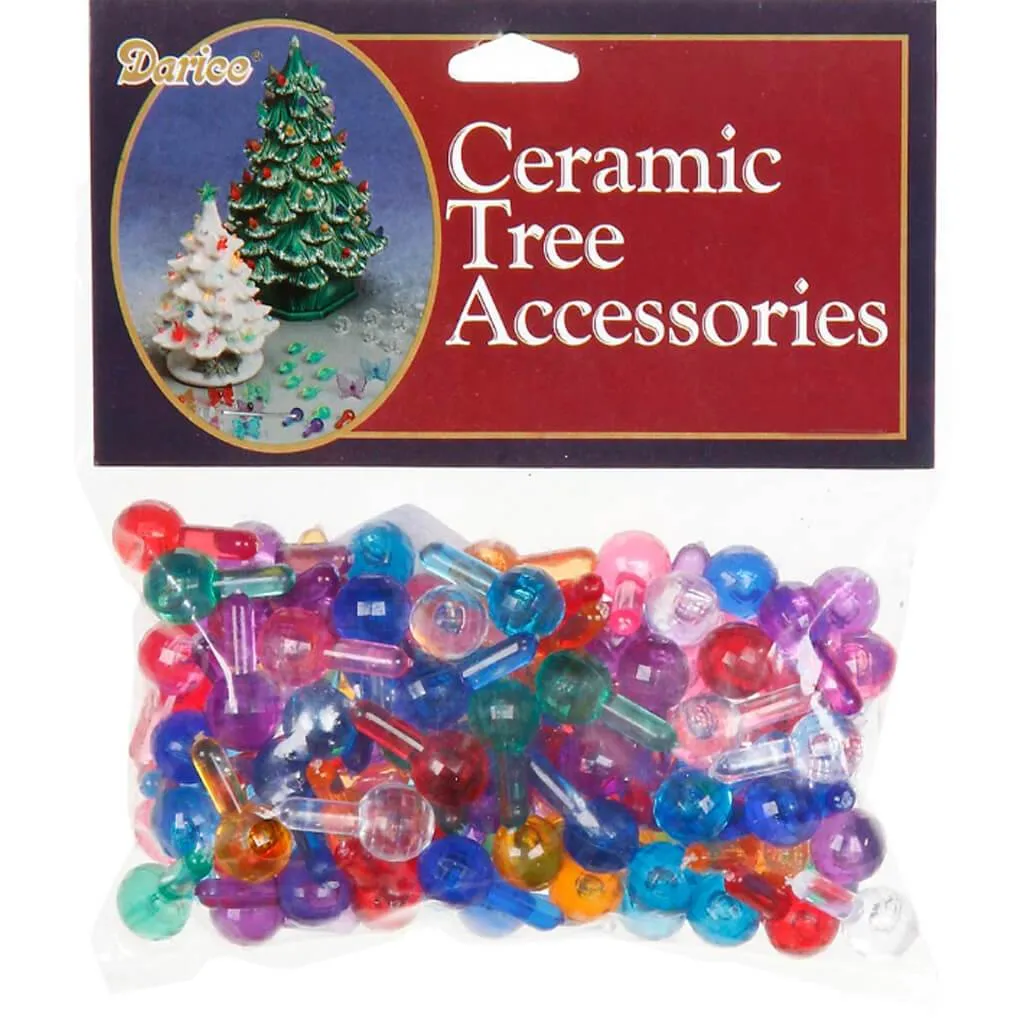 Ceramic Tree Accessories Medium Globe Pin Multi Color 100 Pack