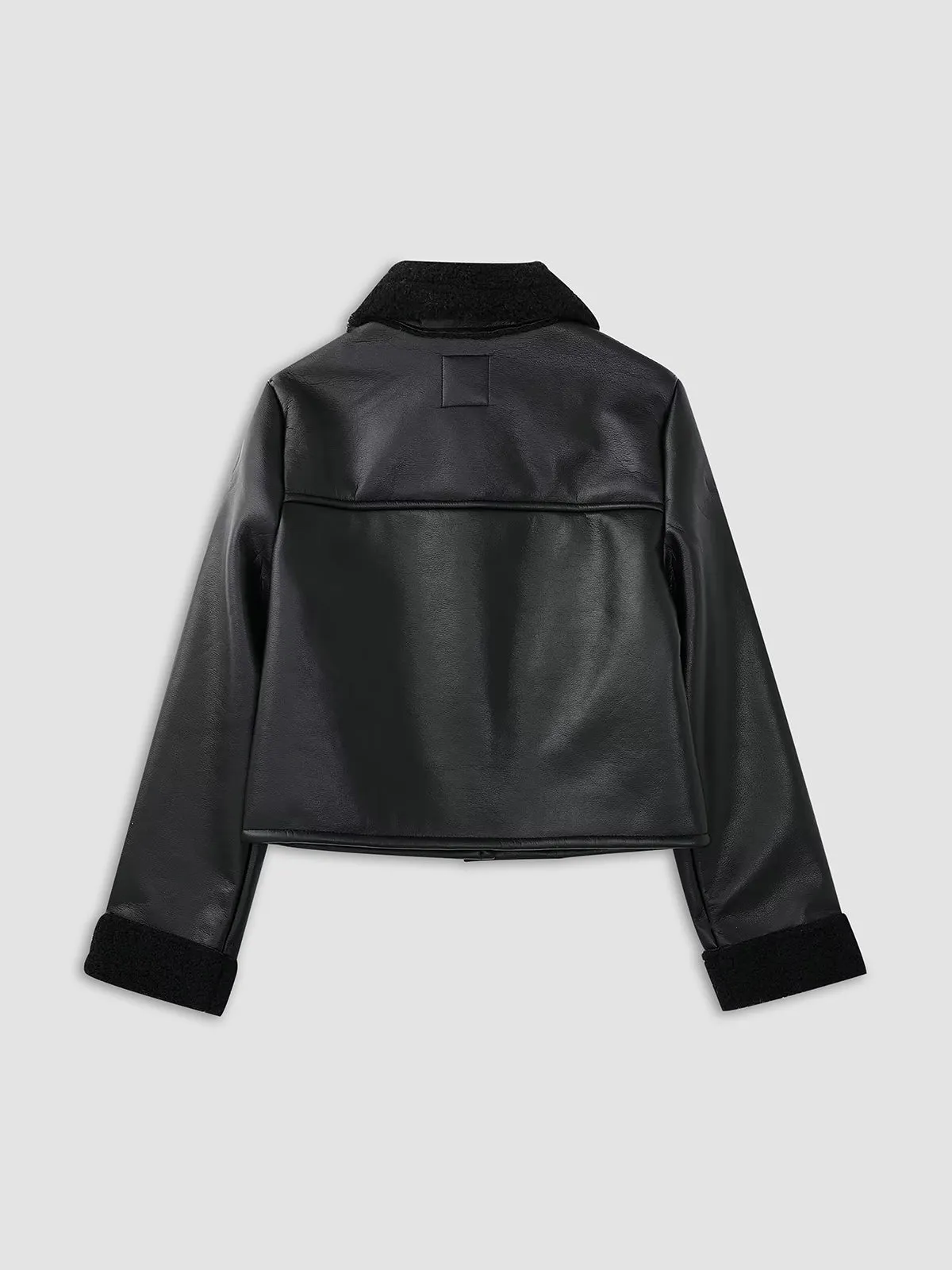 CHICMY- Dark Night Shearling Leather Flight Jacket